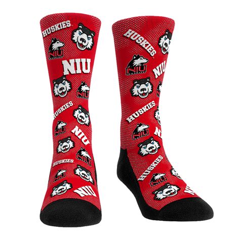 Northern Illinois Huskies Socks - Mascot All-Over - Rock 'Em Socks