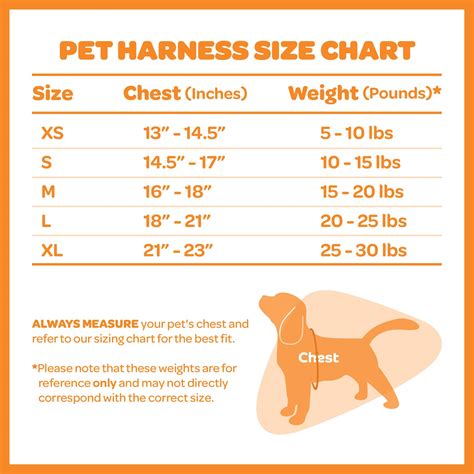 Dog Harness Size Chart: A Visual Reference of Charts | Chart Master