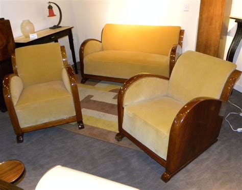 Original restored French Art Deco Sofa Suite, Settee with fabulous wood | Sold Items Seating ...