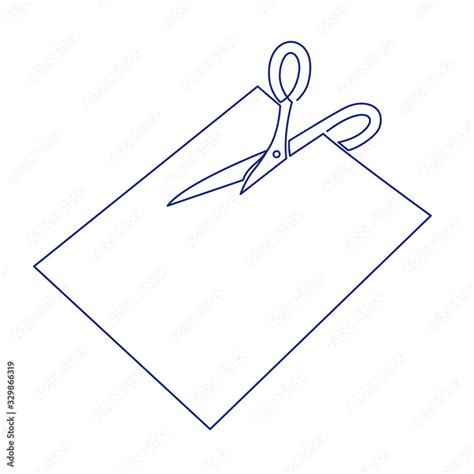 Continuous one line drawing of scissors cut paper vector illustration ...