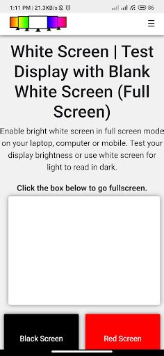 White Screen Test (Fullscreen) for PC / Mac / Windows 11,10,8,7 - Free ...