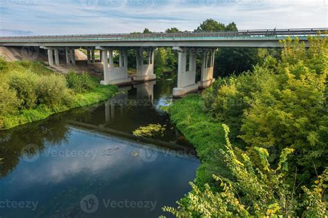 panorama view near big huge bridge across river 10016256 Stock Photo at ...