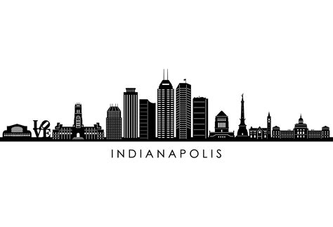 Scrapbooking Embellishments Craft Supplies & Tools Indianapolis Skyline Silhouette Indiana Cut ...