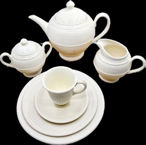 Vintage Wedgwood Windsor Tea-set Composed of Sugar Jars, Milk Pitchers, Cups and Saucers, Cake ...