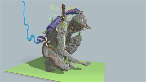 Stone Statue with Dragon (Minecraft Build) - Download Free 3D model by ...