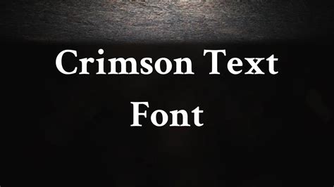 Crimson Text Font Free Download