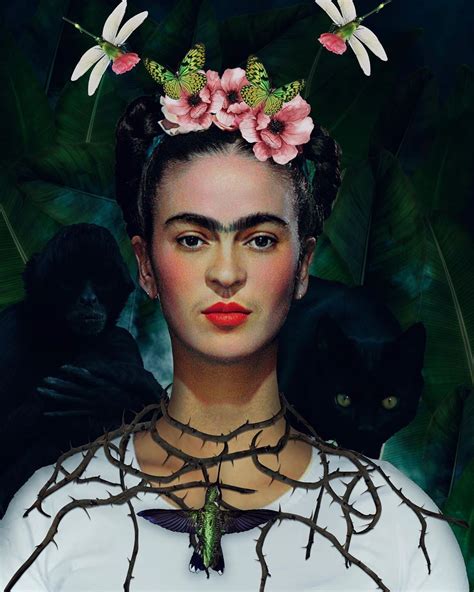 Frida Kahlo's Self Portrait With Thorn Necklace Amy Art Print ...