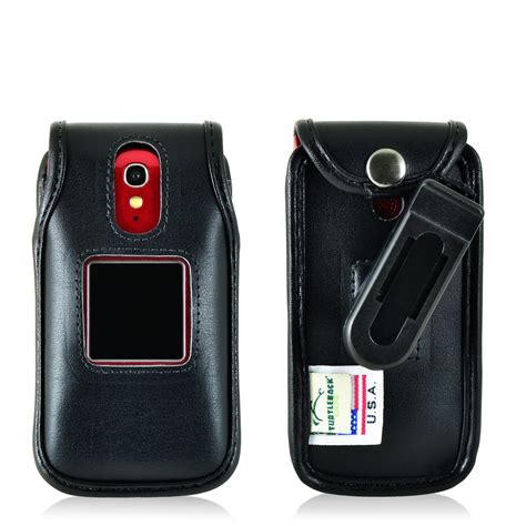 Jitterbug Flip Cell Phone Black Leather Fitted Case with with Rotating Removable Belt Clip ...