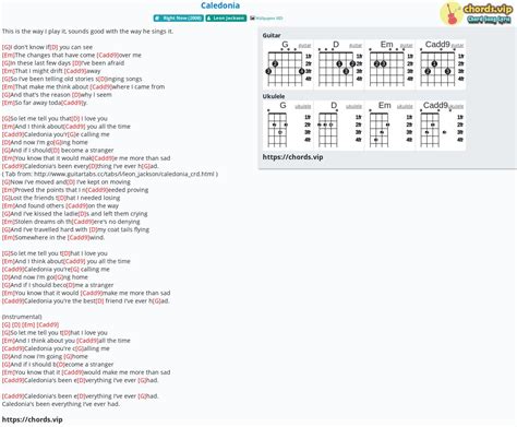 Chord: Caledonia - tab, song lyric, sheet, guitar, ukulele | chords.vip