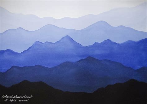 Easy Acrylic Painting - Misty Mountains. Video Available: https://youtu.be/dnRFuxRI5Gw ...