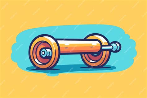 Premium AI Image | A cartoon drawing of a dumbbell on a yellow background.