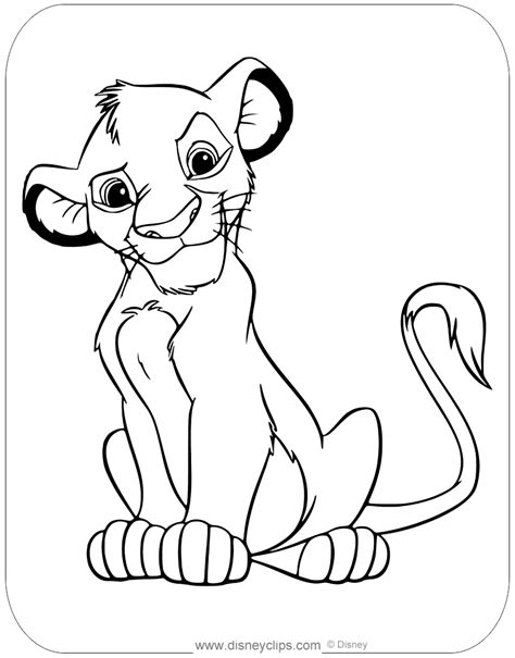 Coloring page of Young Simba from Disney's The Lion King #disney, #thelionking, #simba, # ...