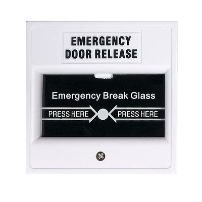 Break Glass Emergency Door Release - White