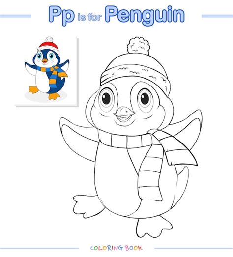 Premium Vector | Kids coloring books or coloring pages penguin illustration