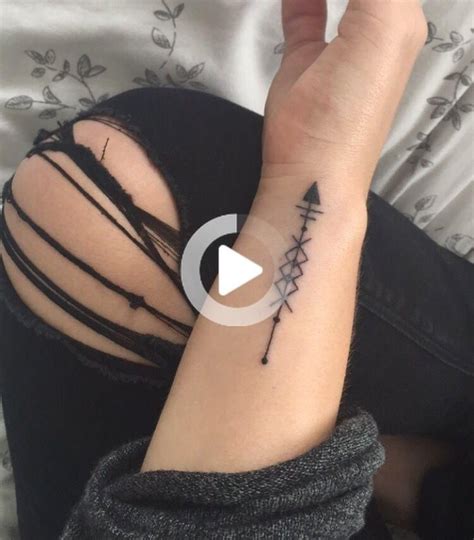 Arrow mandala style black tattoo small side of wrist first tattoo ink geometric tiny | Side ...