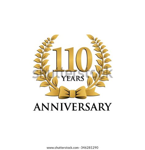 110 Years Anniversary Wreath Ribbon Logo Stock Vector (Royalty Free ...