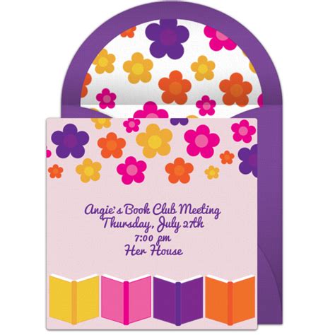 Free Girls Book Club Invitations | Back to school crafts, Colorful invitations, Back to school party