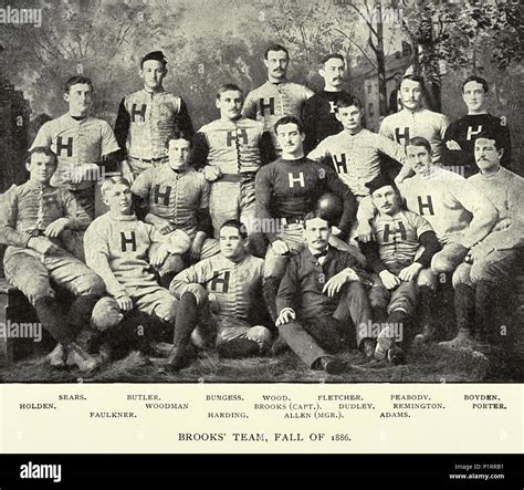 Harvard Football Team, Brooks Team, 1886 Stock Photo - Alamy