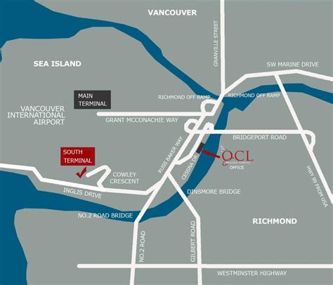 Vancouver airport location map - Map of vancouver airport location (British Columbia - Canada)