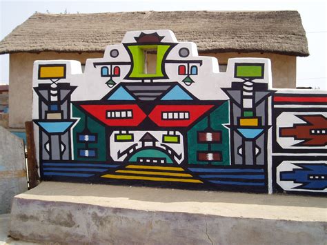 The Ndebele art of South Africa brings vibrant color to walls and homes. | Exteriors ...