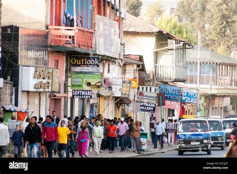 Haile Selassie Street, Piazza, Addis Ababa, Ethiopia Stock Photo ...