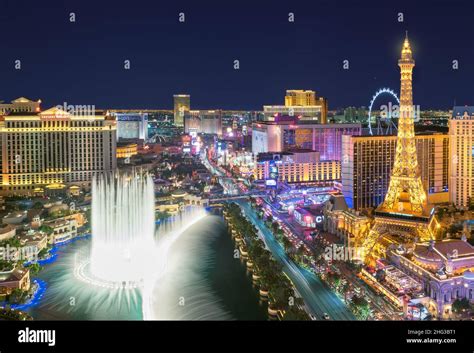 Aerial view of Las Vegas strip at night Stock Photo - Alamy