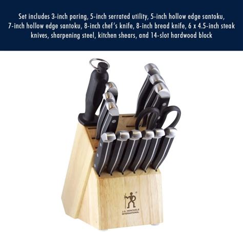 HENCKELS Premium Quality 15-Piece Knife Set with Block | Bigbigmart.com