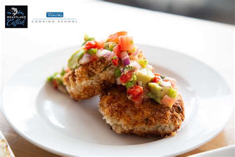 Smoked Catfish Cakes with Avocado Salsa - Heartland Catfish