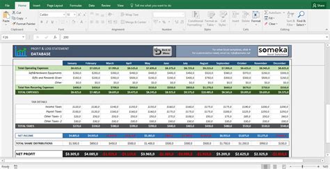 Profit and Loss Statement Template - Free Excel Spreadsheet