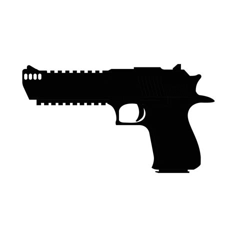 Handgun Silhouette. Black and White Icon Design Element on Isolated White Background 7121124 ...