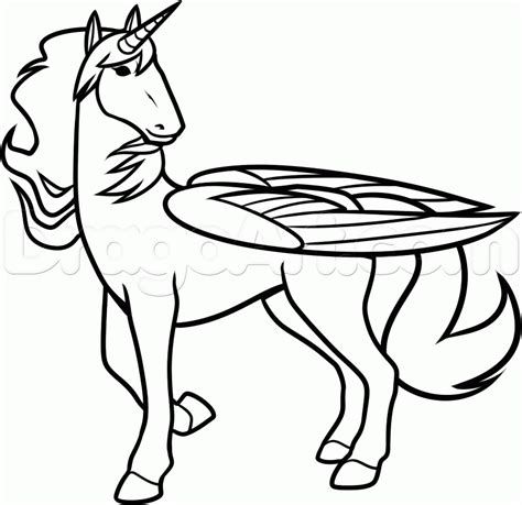 Unicorn With Wings Drawing Easy