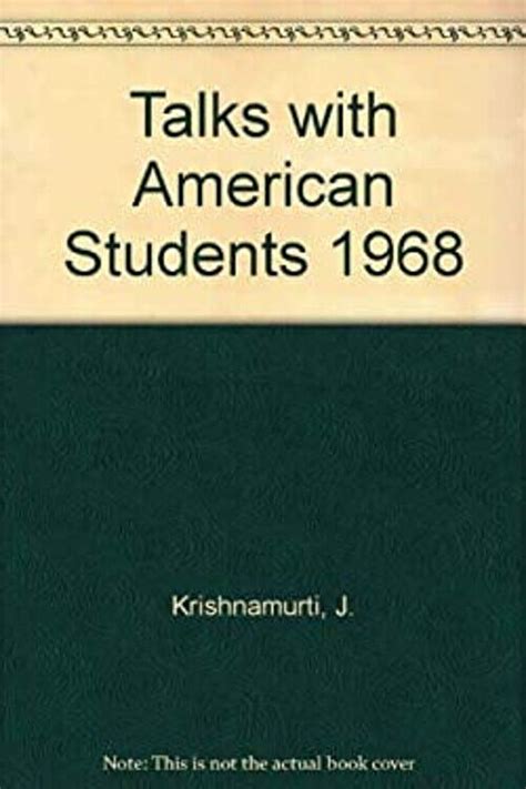 Talks with American Students Paperback Jiddu Krishnamurti 9780877730217 | eBay