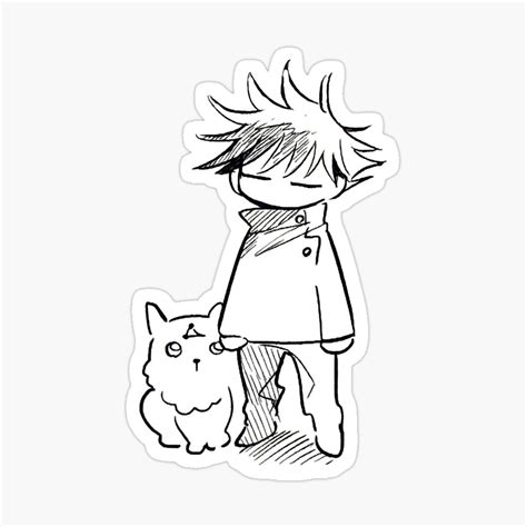 megumi fushiguro and his dog jujutsu kaisen funny sticker cute dogs for ...