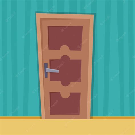 Premium Vector | Close door flat cartoon style vector illustration