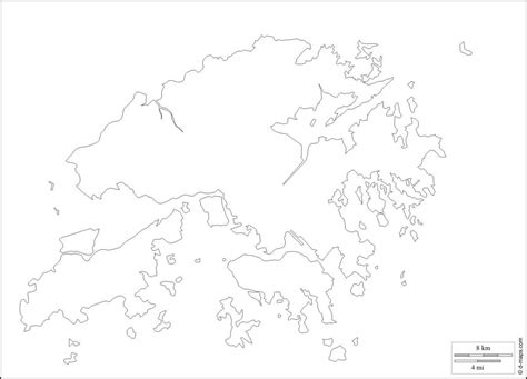 Hong Kong outline map - Hong Kong map outline (China)