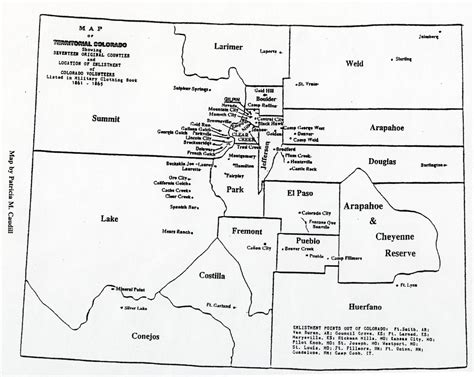 Colorado Territory Map 1861-1865 – Columbine