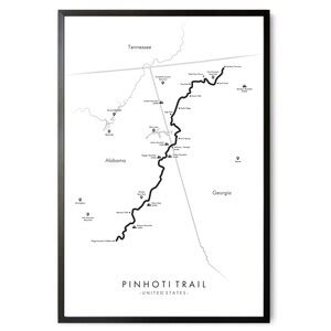 Pinhoti Trail Map Pinhoti Trail Poster National Recreation | Etsy