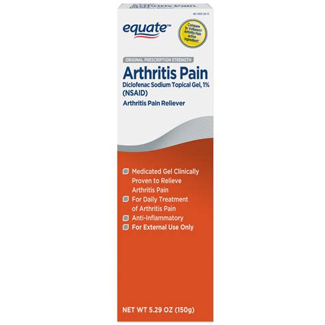Equate Diclofenac Sodium Arthritis Pain Reliever Gel, 5.29 oz - Walmart.com