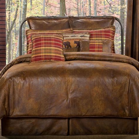 Gatlinburg Rustic Faux Leather Comforter Bedding