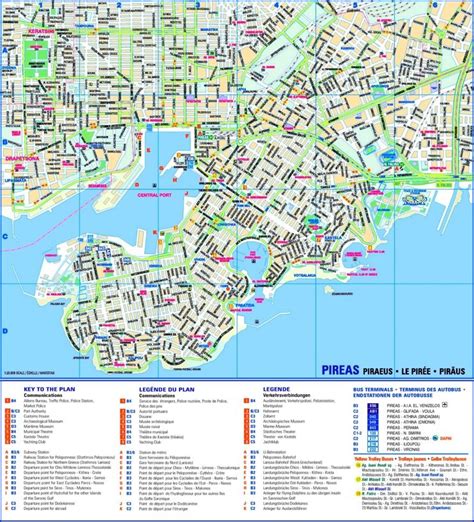 Piraeus sightseeing map | Map, Sightseeing, Bus terminal