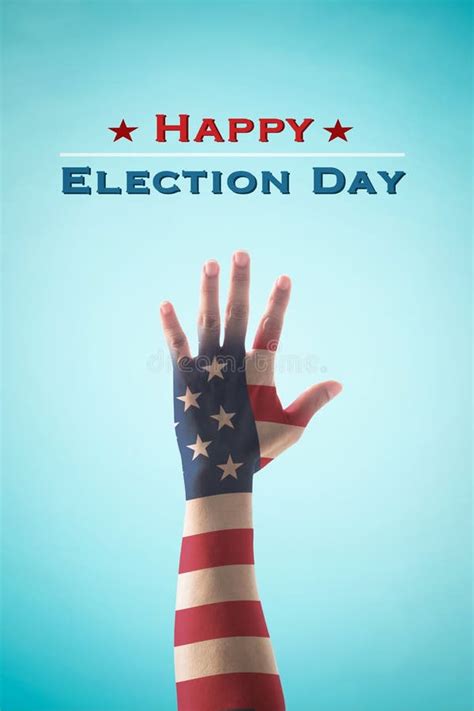 Happy Election Day with Isolated V Shape Hand Sign for Voting on USA ...