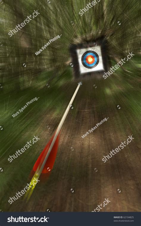 Arrow Flying Towards Archery Target Shoot Stock Photo 62104825 : Shutterstock