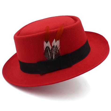 Buy SHENTIANWEI Women Men Pork Pie Hat For Dad Winter Fedora Hat ...