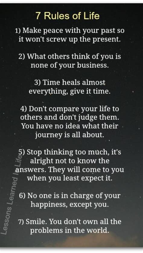 7 Rules of Life | Inspirational quotes, Quotable quotes, Quotes