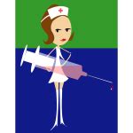 Nurse in white uniform vector clip art | Free SVG