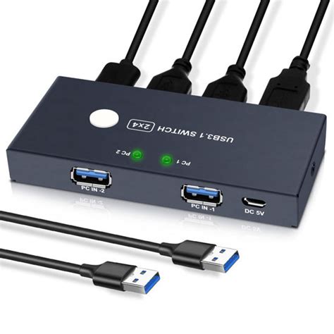 GetUSCart- USB3.0 Switcher,USB Switch 2 Computers Share 4 USB3.0 ...