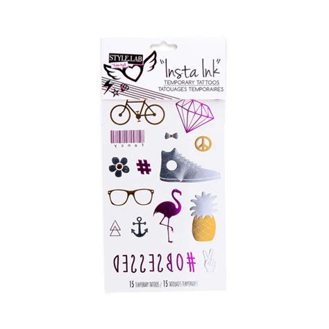 Insta Ink Temporary Tattoos - Metallic Icons - Toy Sense