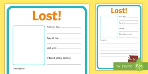 Lost Toy Poster – Lost Posters – Kindergarten/KS1 Primary Resource