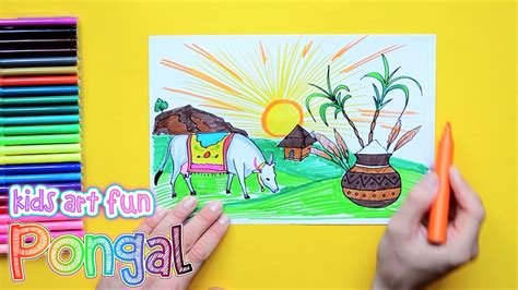 How To Draw Pongal Picture Thai pongal is a harvest festival dedicated ...