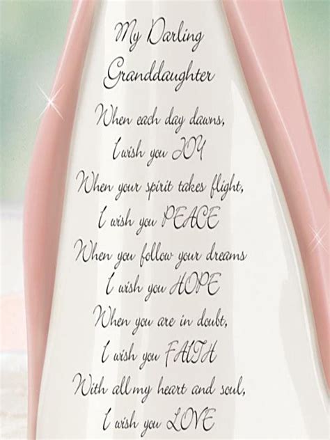 "Darling Granddaughter, I Wish You" Angel Figurine | Granddaughter quotes, Grandaughter quotes ...